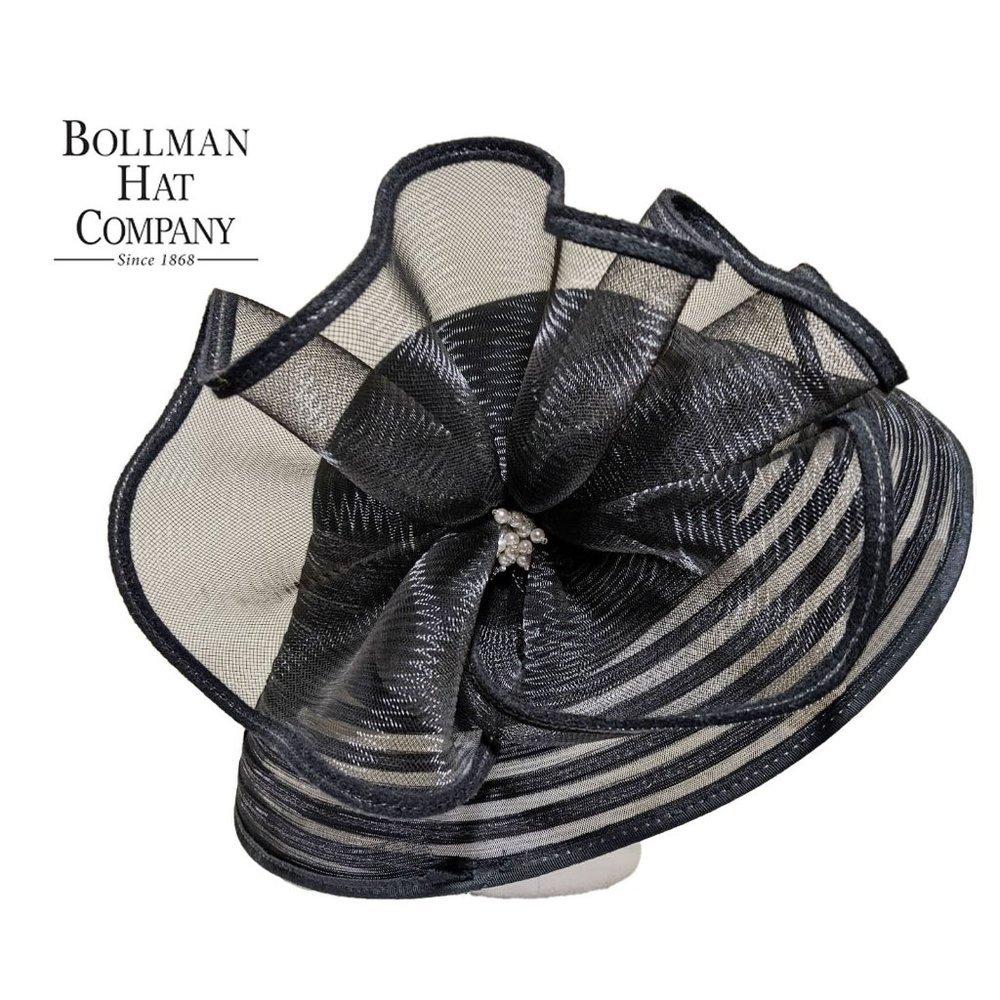 Vint. BOLLMAN HAT CO. Kentucky Derby/Ascot Races Church Hat Pearl Detail